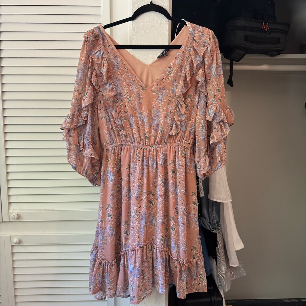 Floral Ruffle Pink Dress